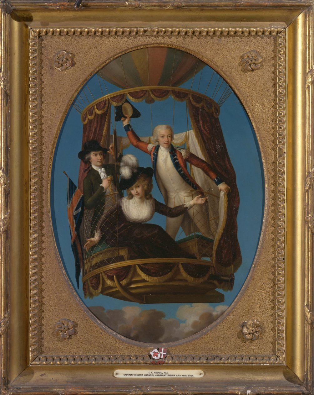 Capitano Vincenzo Lunardi con il Suo Assistente George Biggin, e la Signora Letitia Anne Sage, in una Mongolfiera da John Francis Rigaud