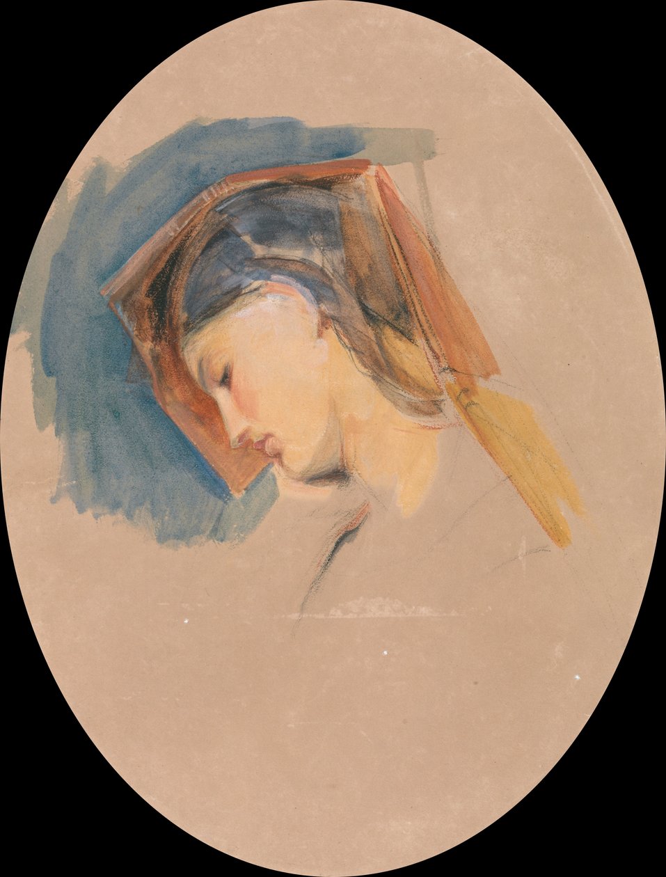 Testa di una giovane donna da John Frederick Lewis