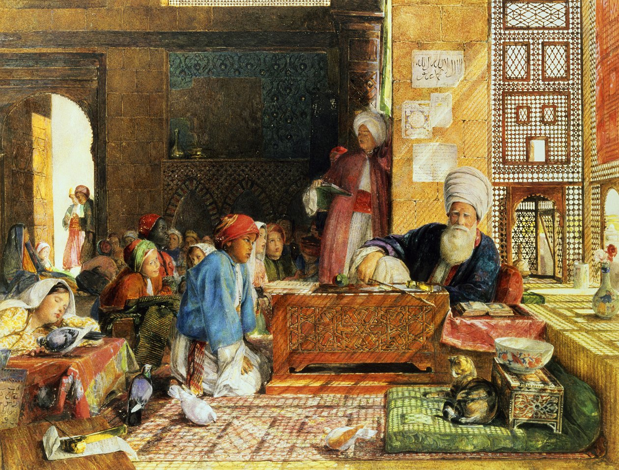 Interno di una scuola, Il Cairo, 1890 da John Frederick Lewis