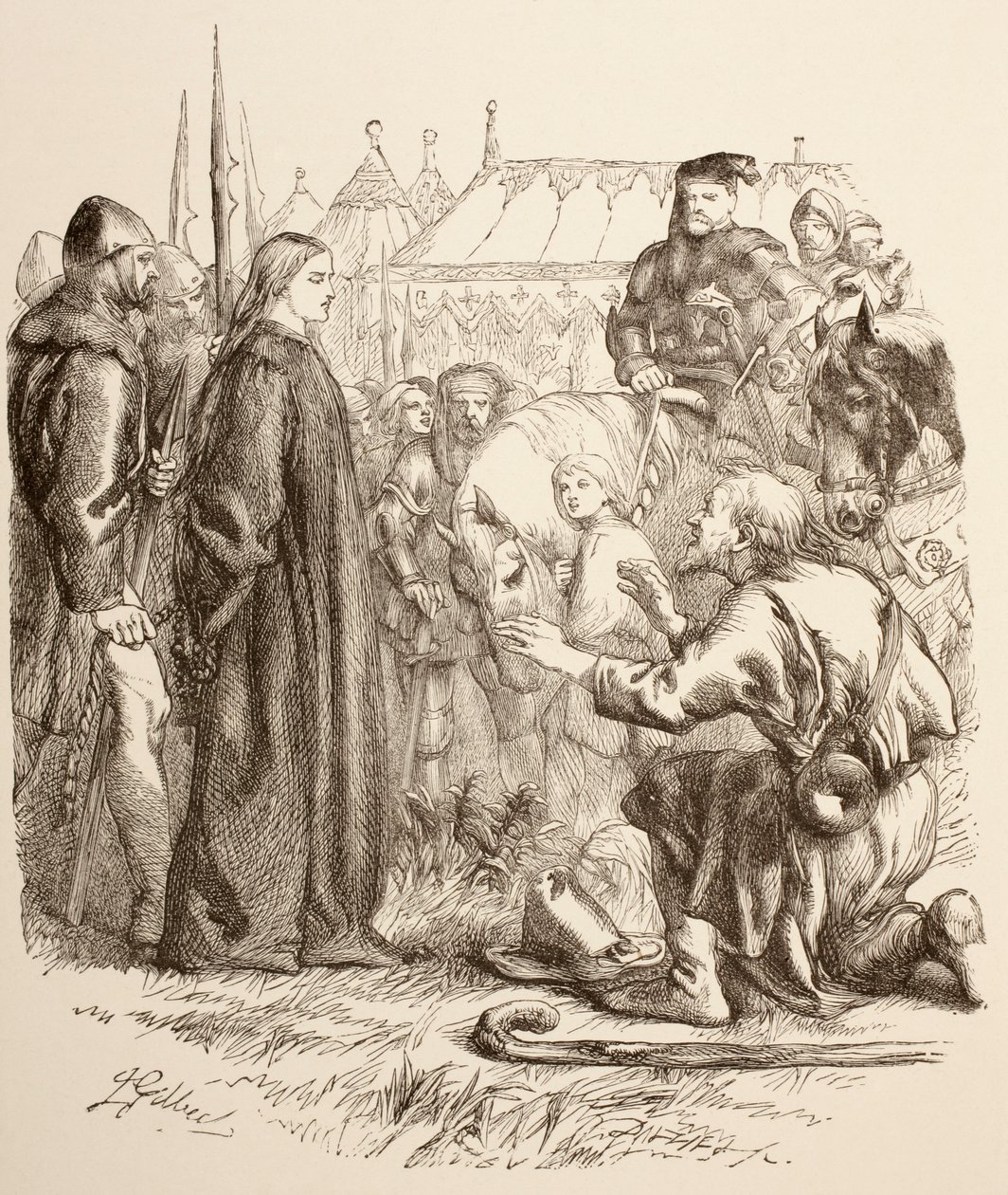 Giovanna la Pulzella al rogo, 1890 da John Gilbert