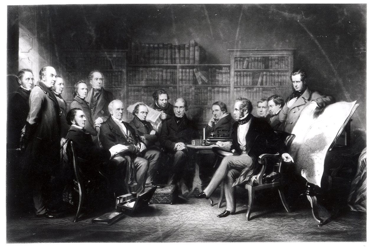 Il Gabinetto di Aberdeen, che decide sulla spedizione in Crimea, inciso da William Walker da John Gilbert