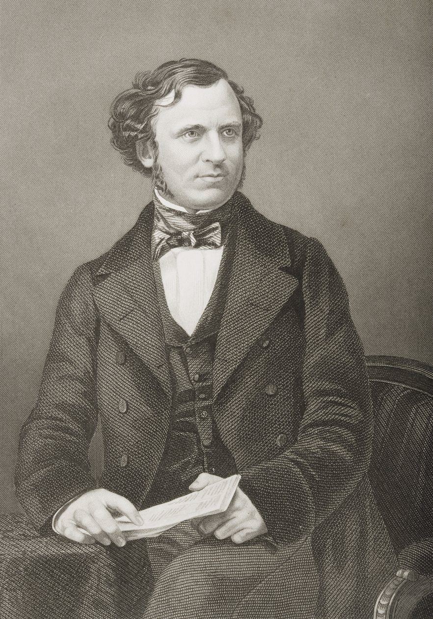 Edward Henry Smith Stanley, 15º conte di Derby, inciso da D.J. Pound da una fotografia, da 