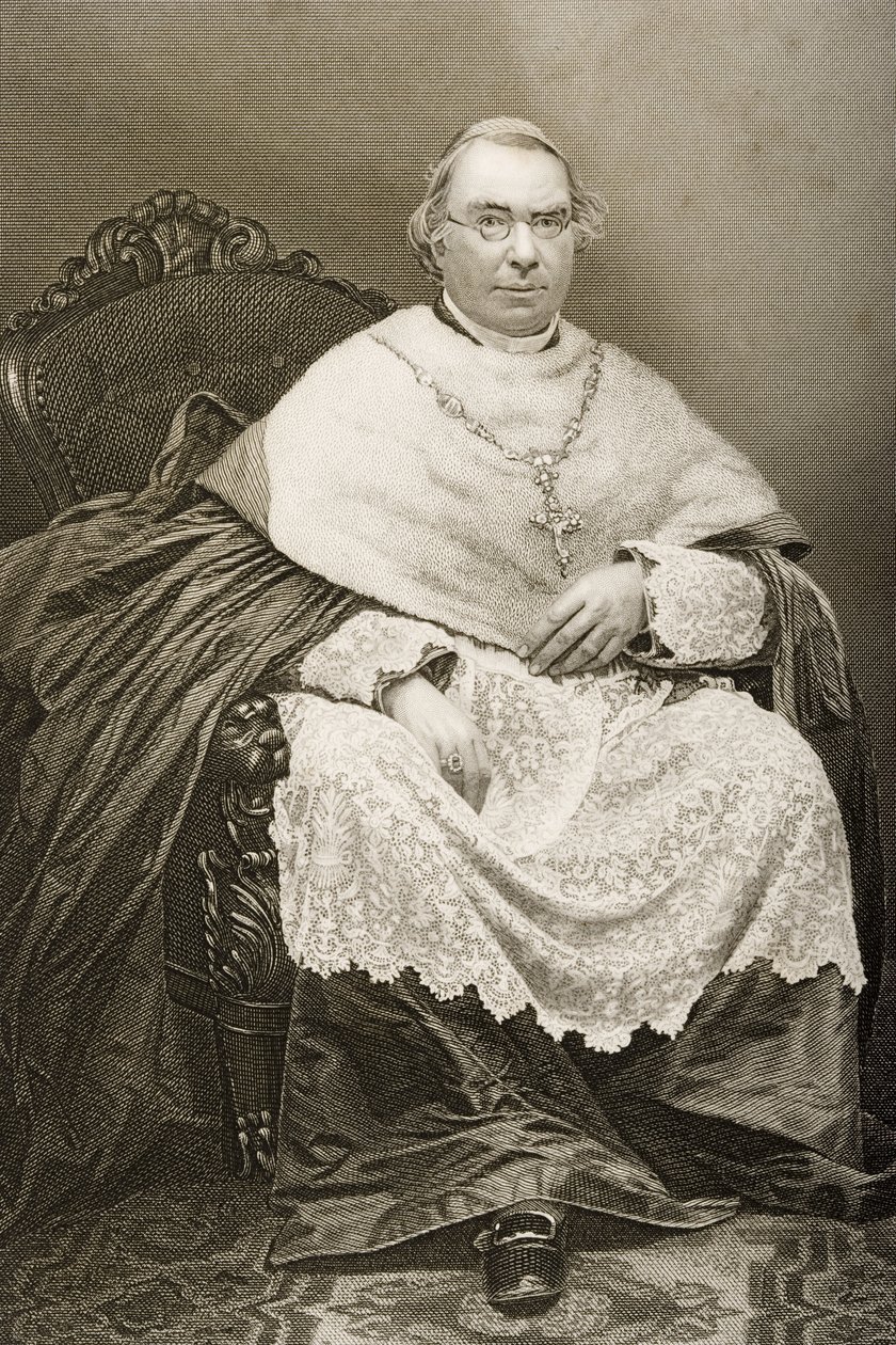 Nicholas Patrick Wiseman (1802-65) inciso da D.J. Pound da una fotografia, da 