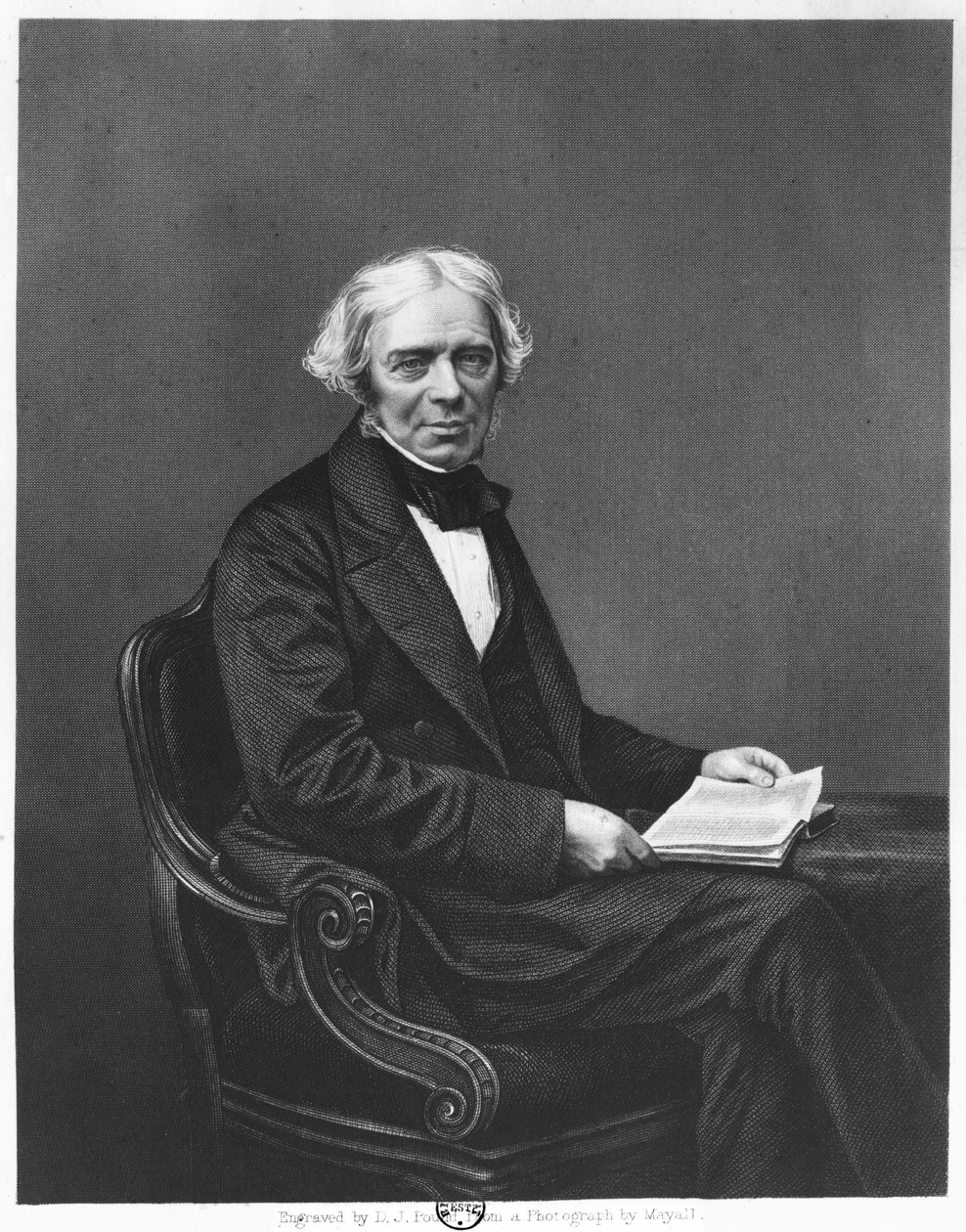 Ritratto di Michael Faraday (1791-1867) inciso da D.J. Pound da una fotografia da John Jabez Edwin Paisley Mayall