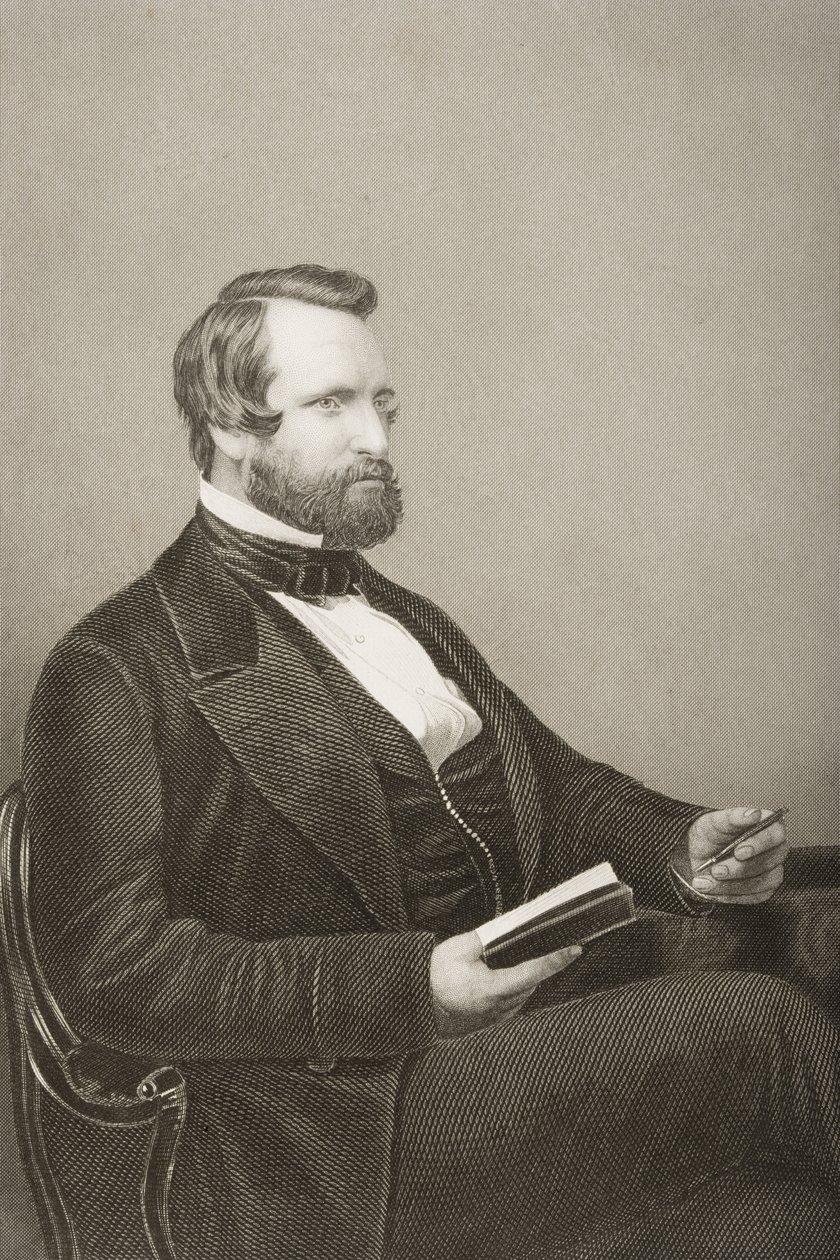 Sir Francis Crossley Baronet (1817-72) inciso da D.J. Pound da una fotografia, da 