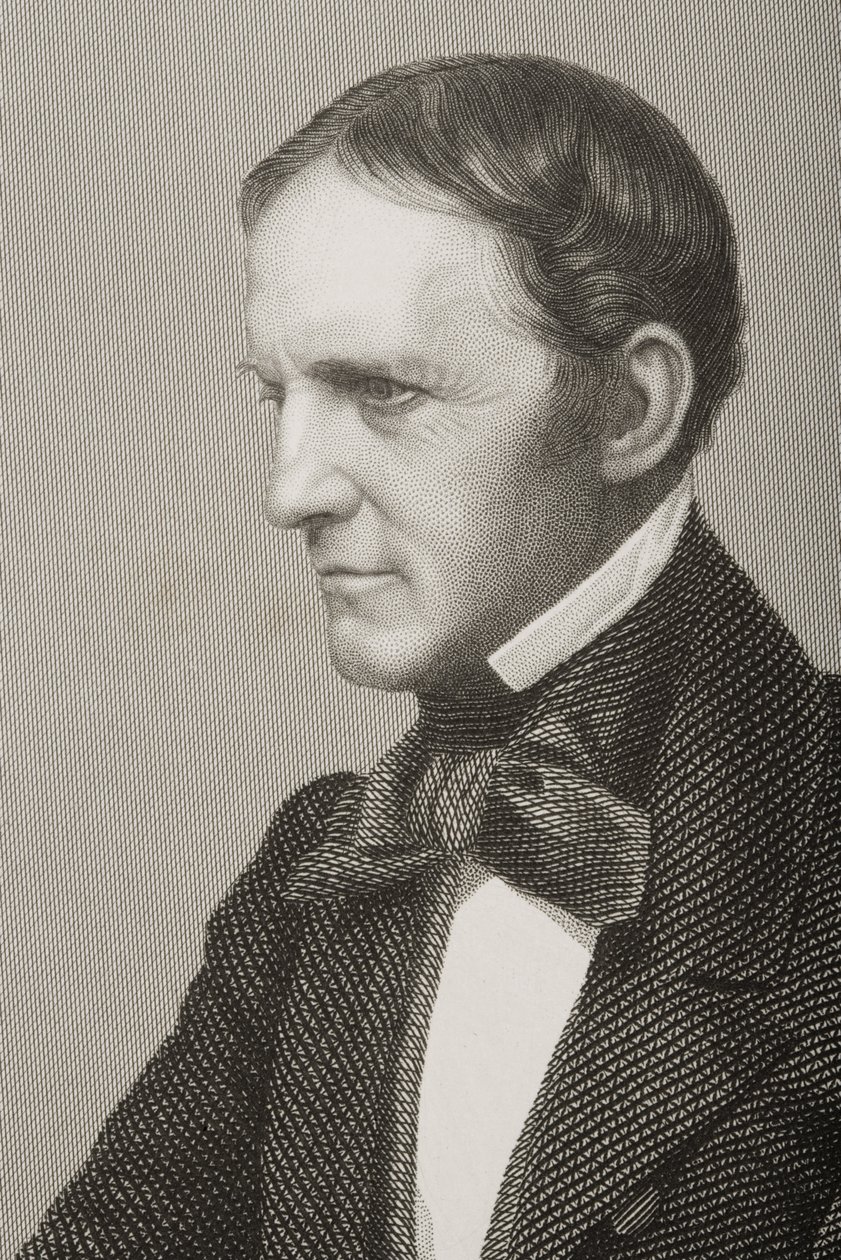 William Hickling Prescott (1796-1859) inciso da D.J. Pound da una fotografia, da 