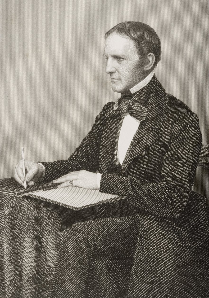 William Hickling Prescott (1796-1859) inciso da D.J. Pound da una fotografia, da 