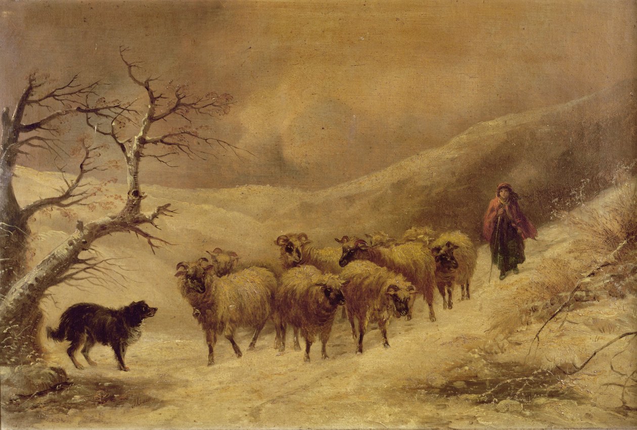 Pastorella nella neve da John Joseph Barker