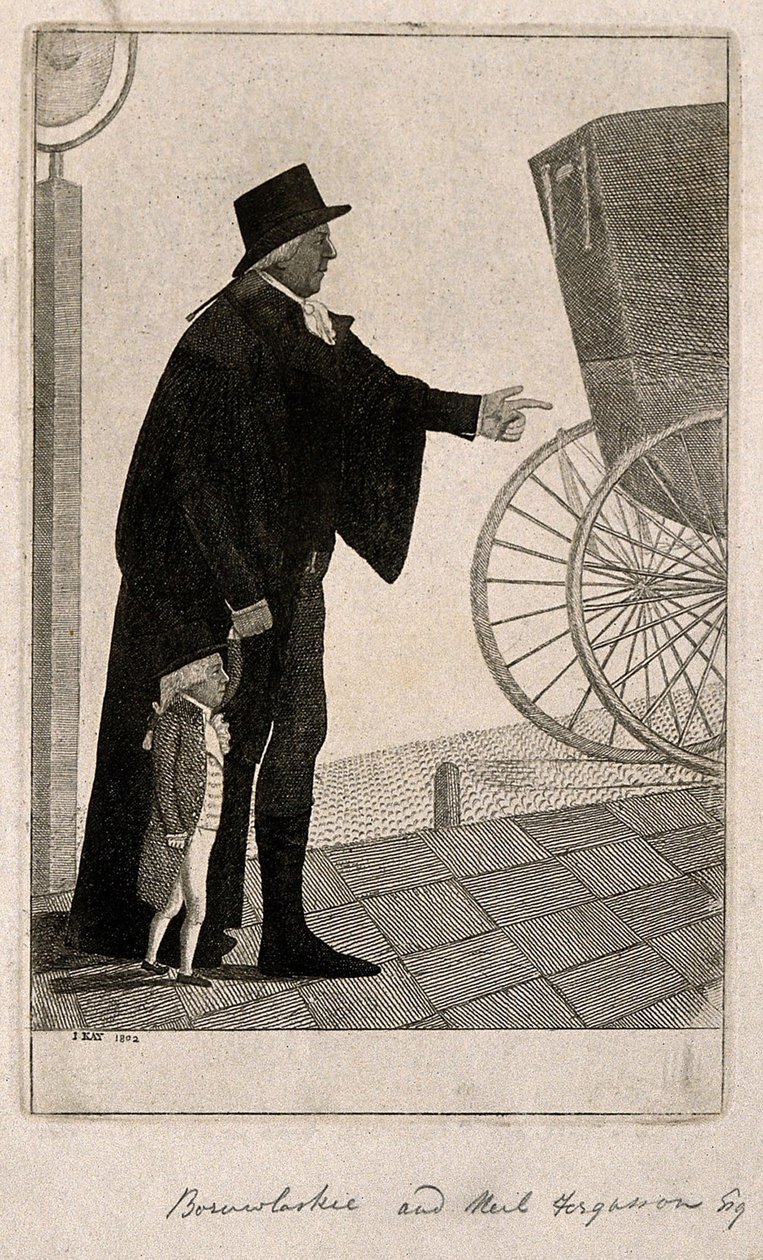 Jozef Boruwlaski, un nano, e Neil Fergusson, 1802 da John Kay