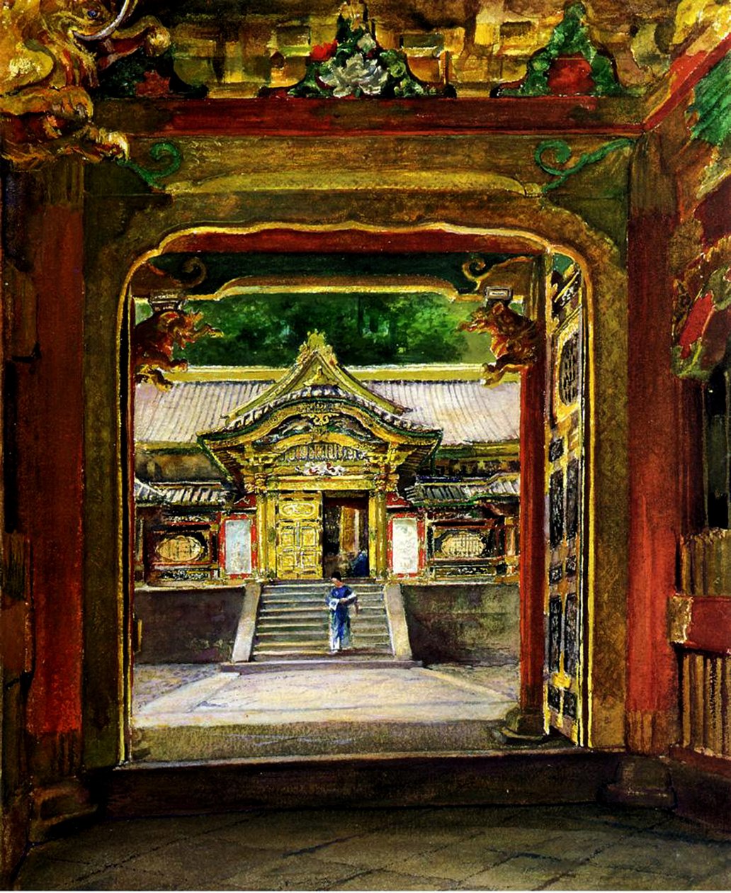 La 3ª Porta, Tempio di Iyemitsu, Nikko, Giappone, c.1886 da John La Farge or Lafarge