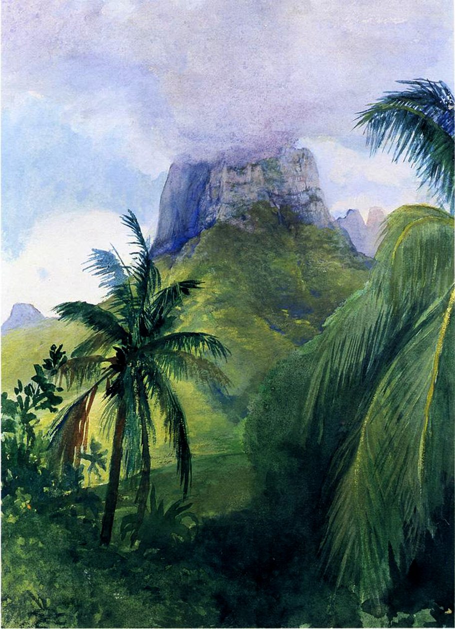 Il picco di Maua Roa, Moorea, Isole della Società, 1891 da John La Farge or Lafarge
