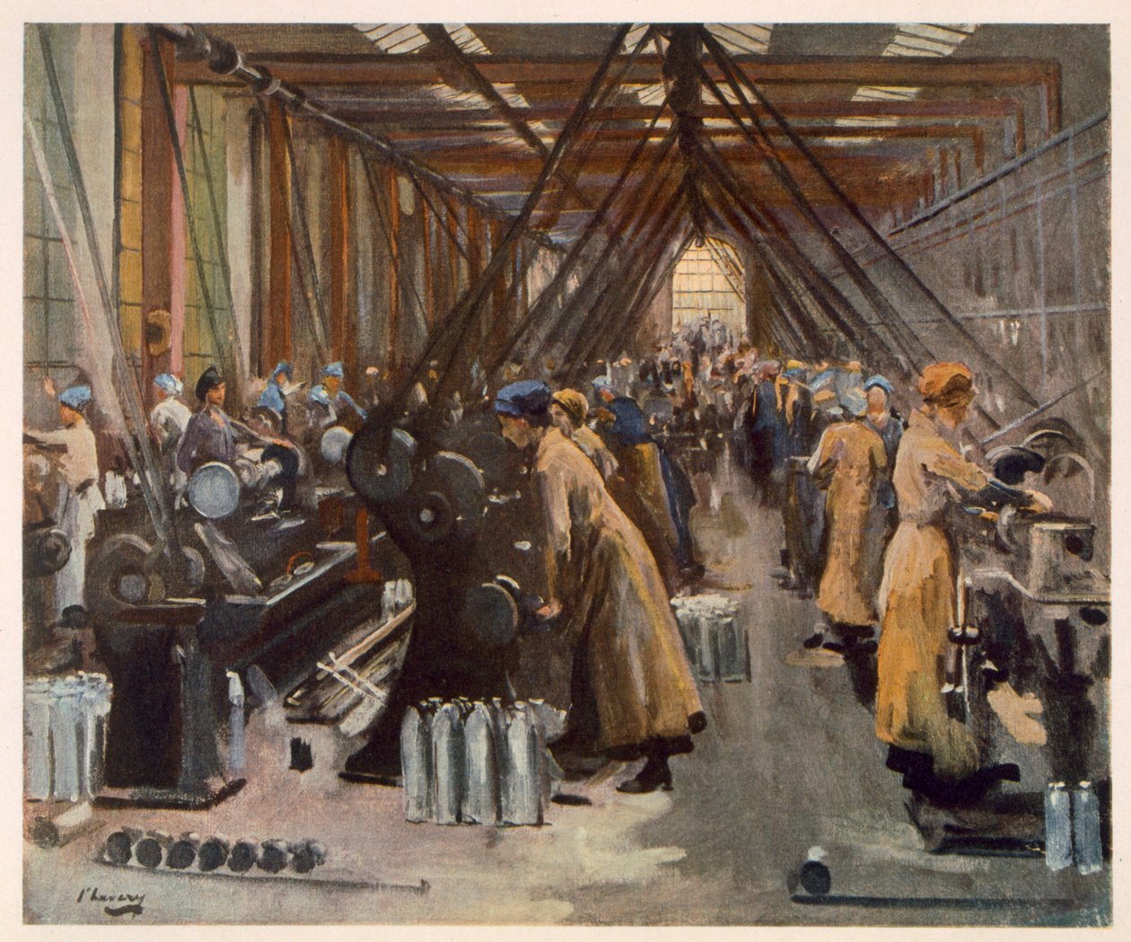 Produzione di proiettili, Edimburgo, da Artisti Britannici al Fronte, Continuazione del Fronte Occidentale, 1918 da John Lavery