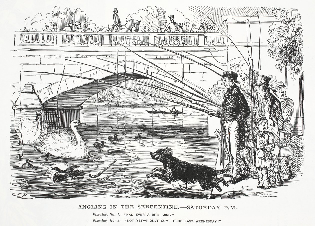 Pesca alla Serpentine — Sabato, P.M. da John Leech
