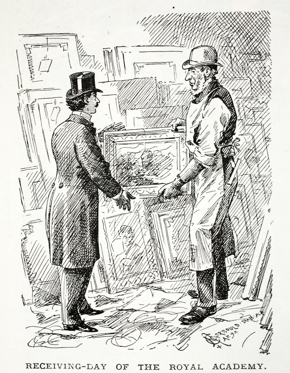 Giorno di ricevimento della Royal Academy da John Leech
