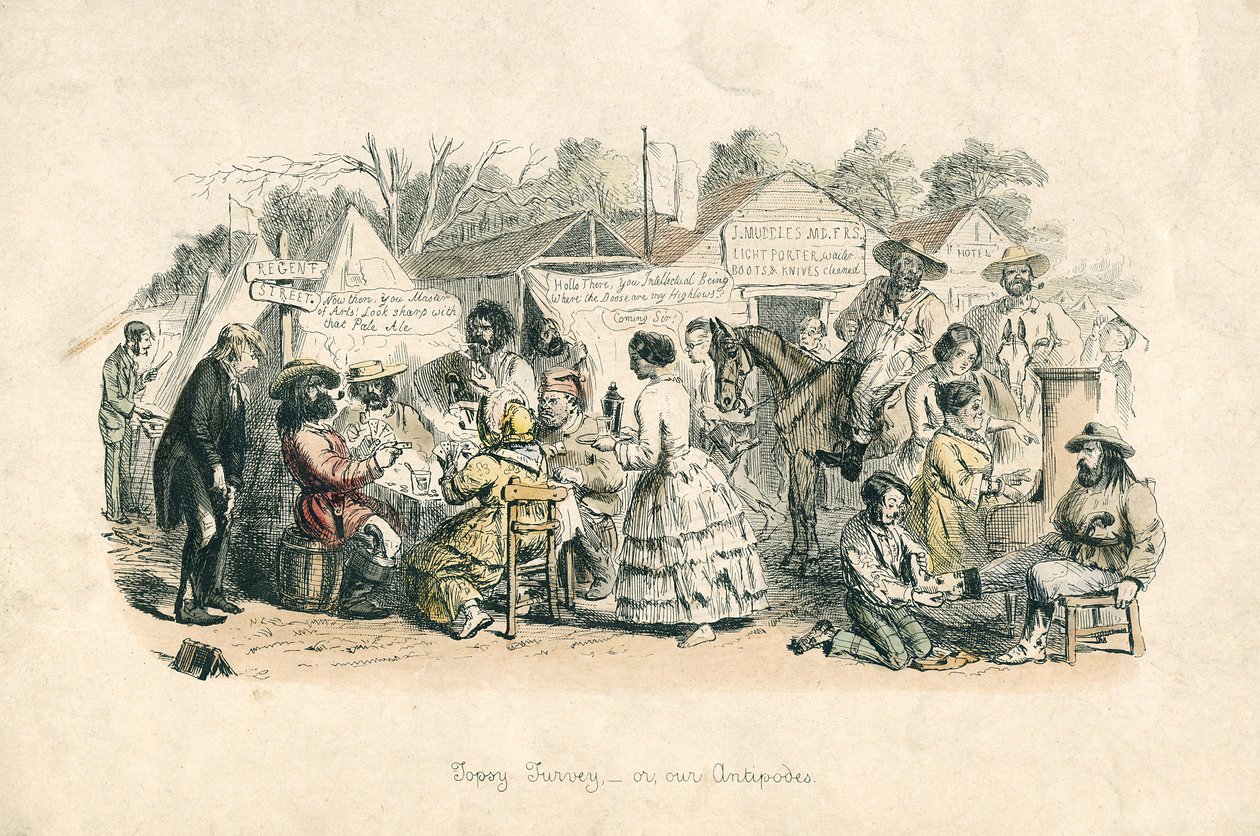 Topsy turvey - o, i nostri Antipodi, 1864 da John Leech