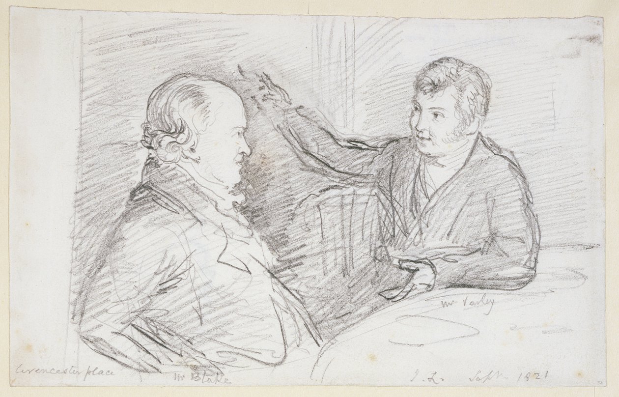 William Blake (1757-1827) in Conversazione con John Varley (1778-1842) Settembre 1821 da John Linnell