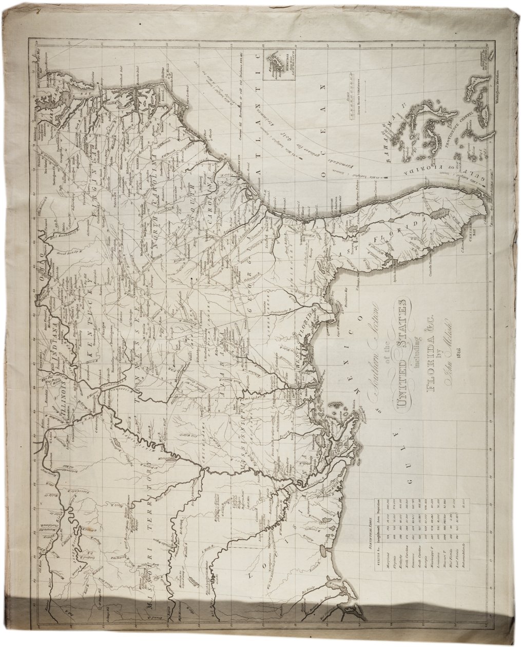 Mappa degli Stati Uniti, 1816 da John Melish