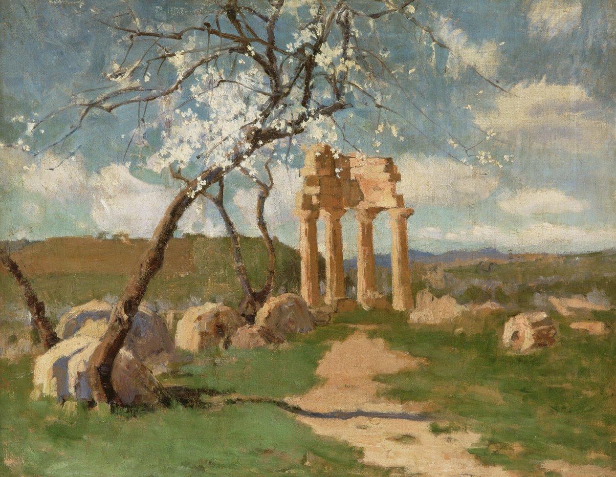 Mandorli e rovine, Sicilia, c.1887 da John Russell