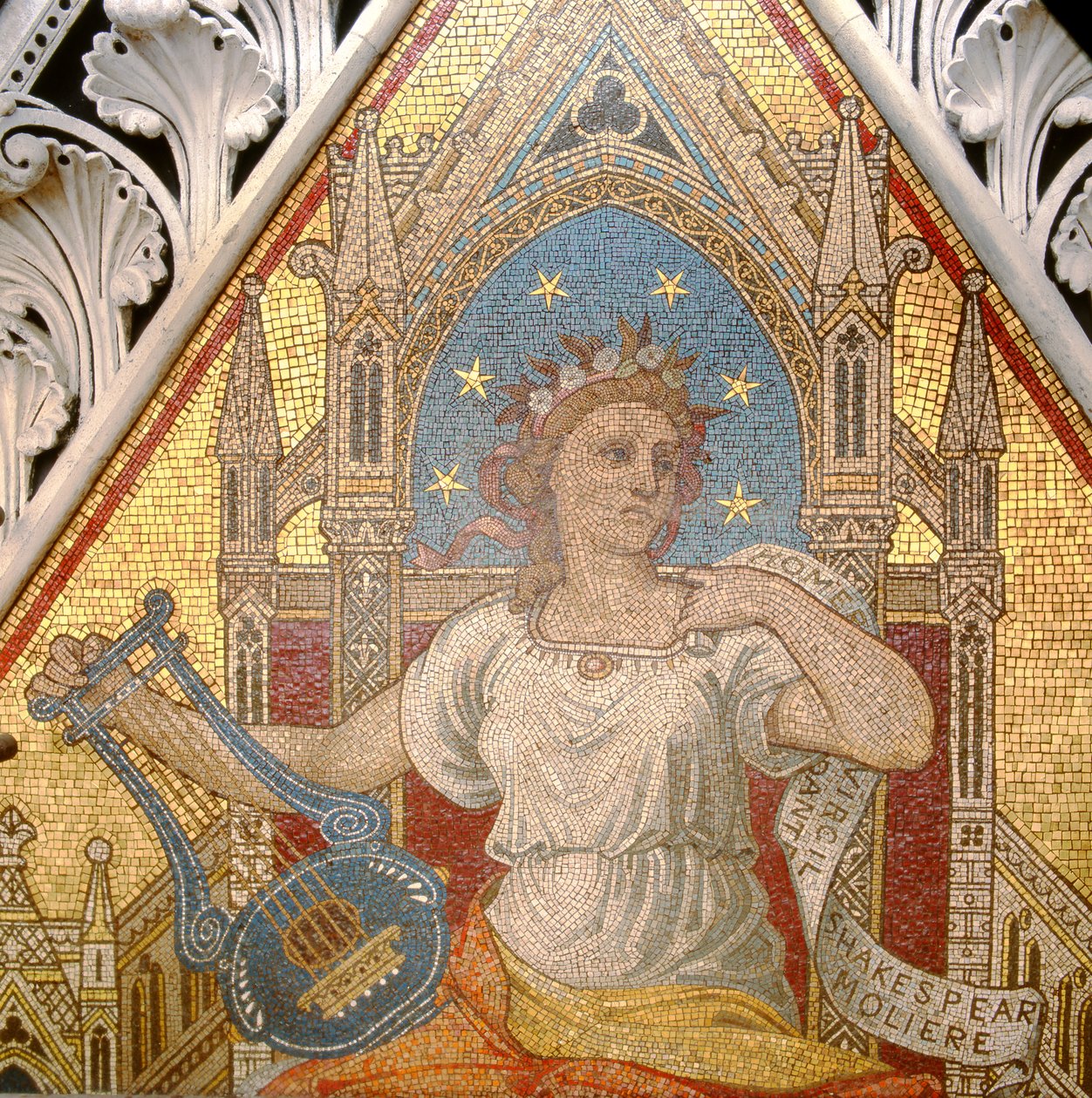 Dettaglio di Poesia dal Memoriale di Albert, eseguito da Antonio Salviati 1816-90, 1868 (mosaico) da John Richard Clayton