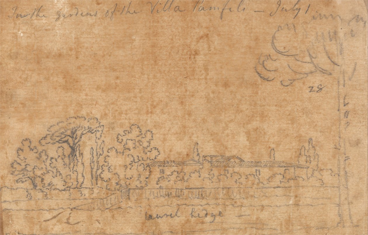 Nei giardini della Villa Pamphili, 1 luglio da John Robert Cozens