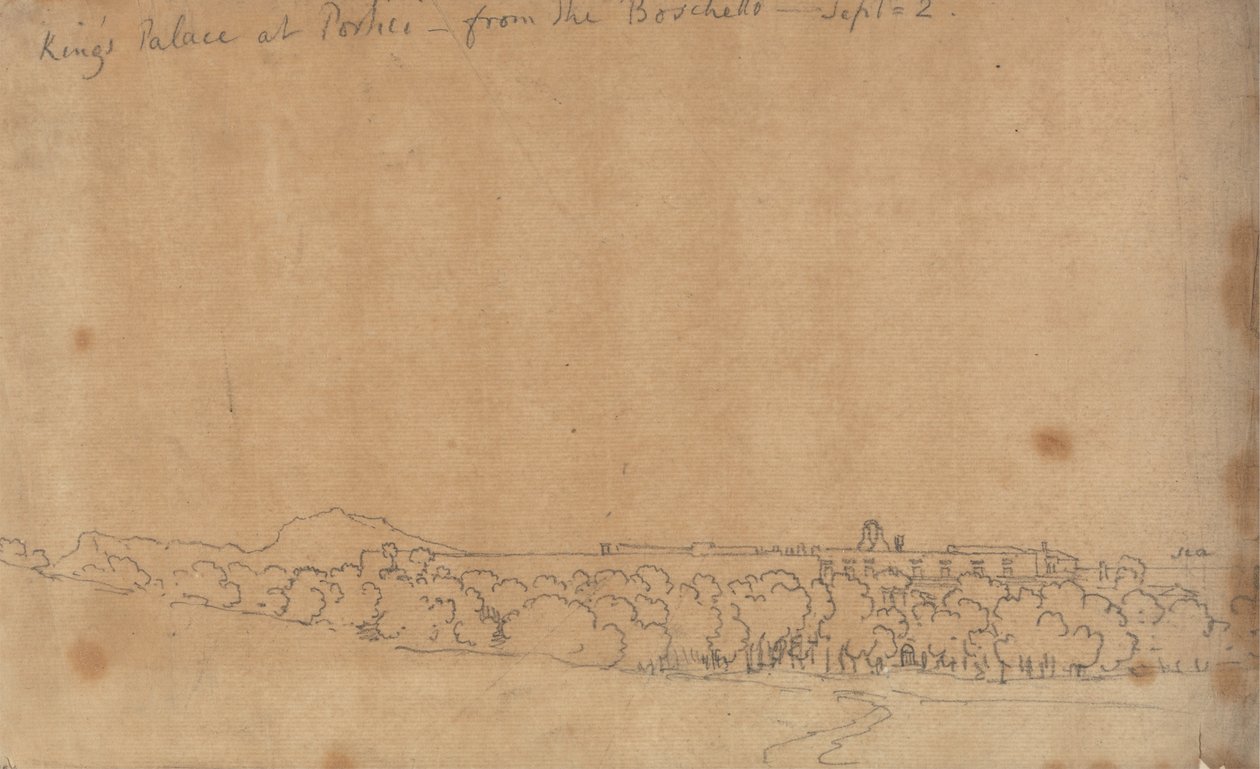 Palazzo Reale a Portici dal Boschetto, 2 settembre da John Robert Cozens
