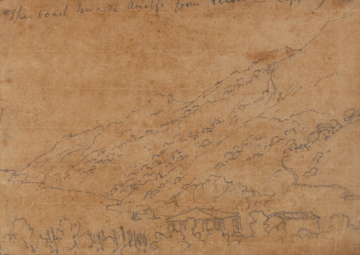 La costa verso Amalfi da Vietri, 19 settembre da John Robert Cozens