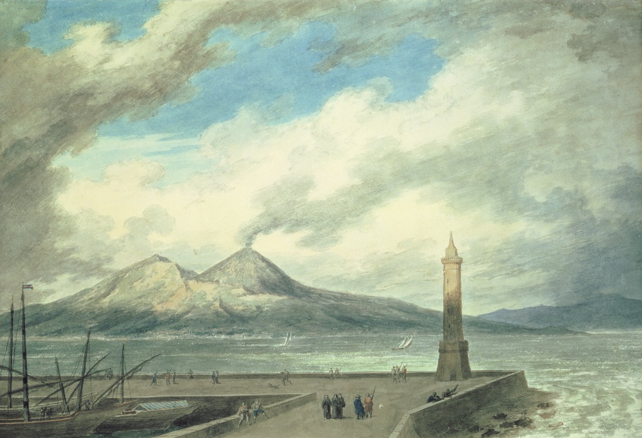 Vesuvio e Somma dal Molo di Napoli, XVIII secolo da John Robert Cozens