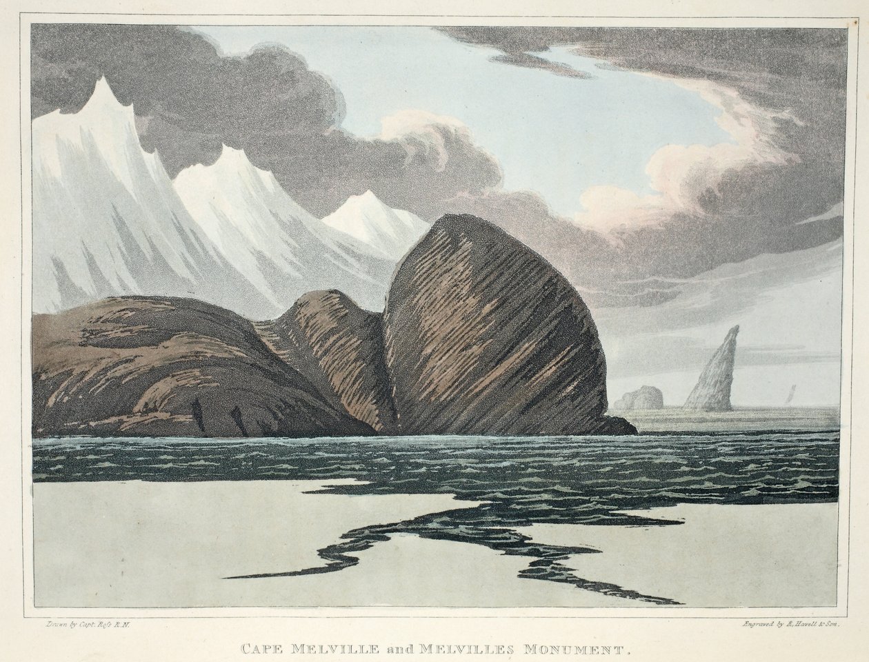 Capo Melville e il monumento di Melville, illustrazione da 