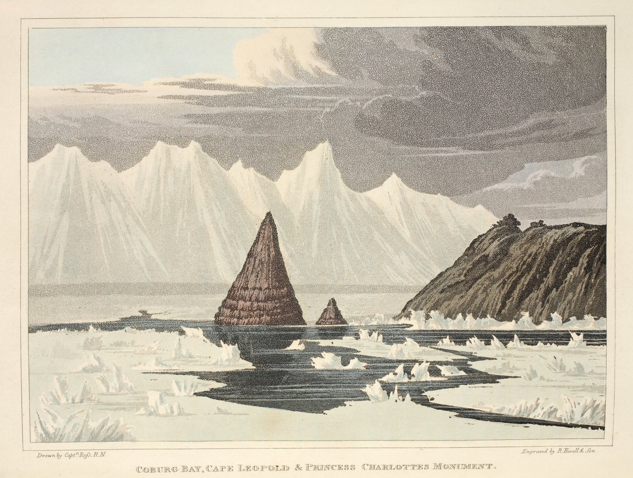 Baia di Coburg, Capo Leopold e Monumento alla Principessa Charlotte, illustrazione da 