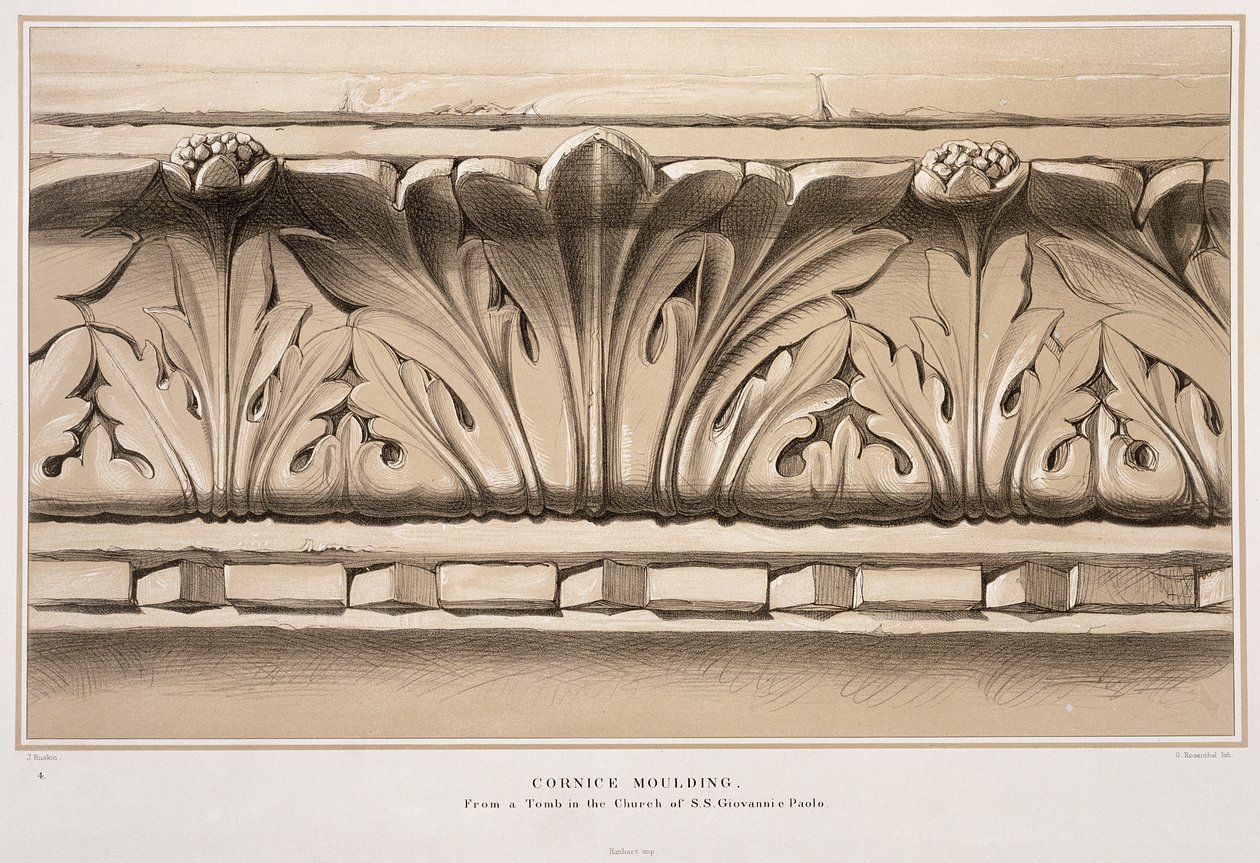 Cornice modanata, da una tomba nella Chiesa dei S.S. Giovanni e Paolo, da 
