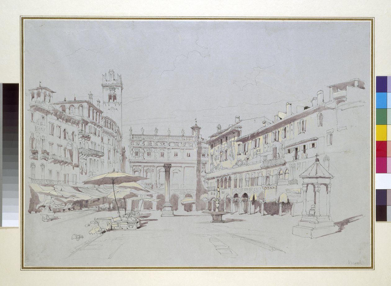 Studio per dettaglio della Piazza delle Erbe, Verona da John Ruskin