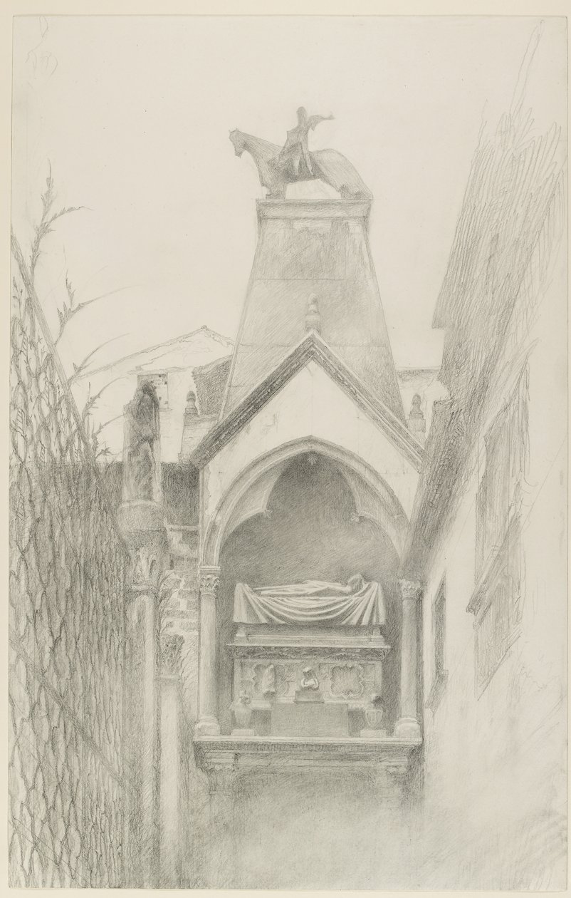 Studio della tomba di Can Grande della Scala a Verona, maggio - agosto 1869 da John Ruskin