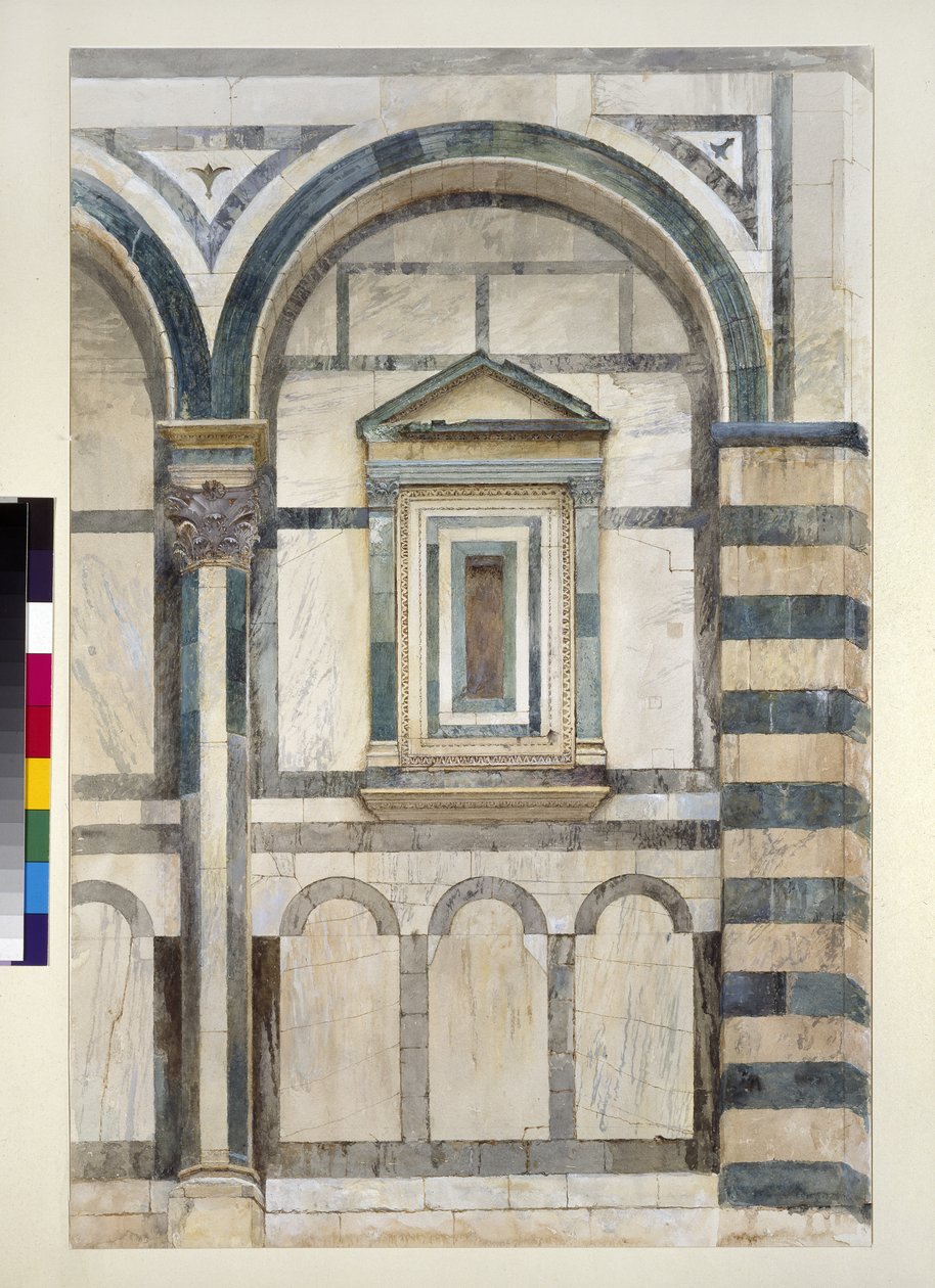 Il Battistero, Firenze: Studio della parte superiore del compartimento di destra sulla facciata sud-ovest, 1 - 14 giugno 1872 da John Ruskin