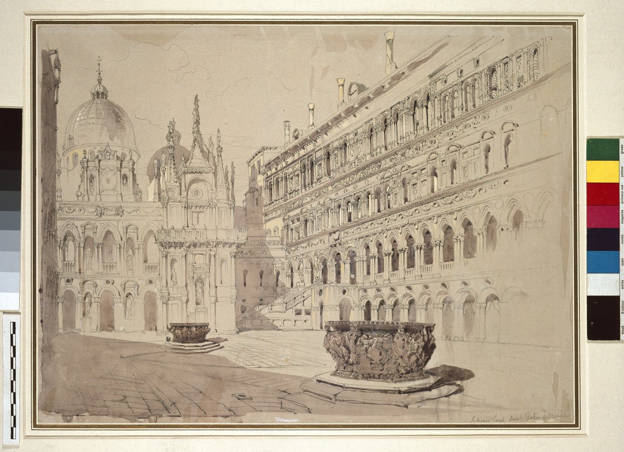 La corte del Palazzo Ducale, Venezia, maggio 1841 da John Ruskin
