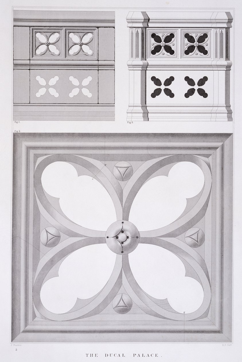 Il Palazzo Ducale, compartimenti del balcone meridionale, da 
