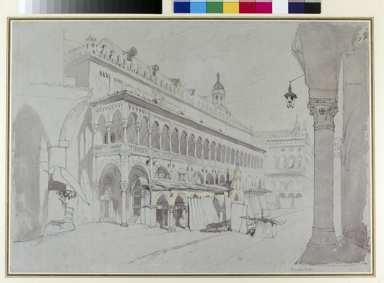 Palazzo della Ragione e Piazza delle Erbe, Padova, maggio 1841 da John Ruskin