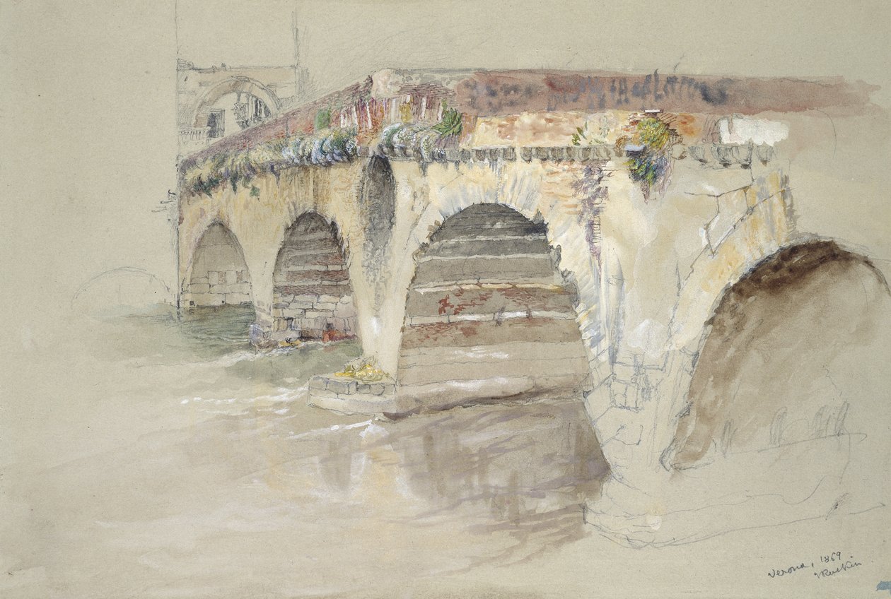 Il Ponte della Pietra, Verona, 14 - 17 Giugno 1869 da John Ruskin