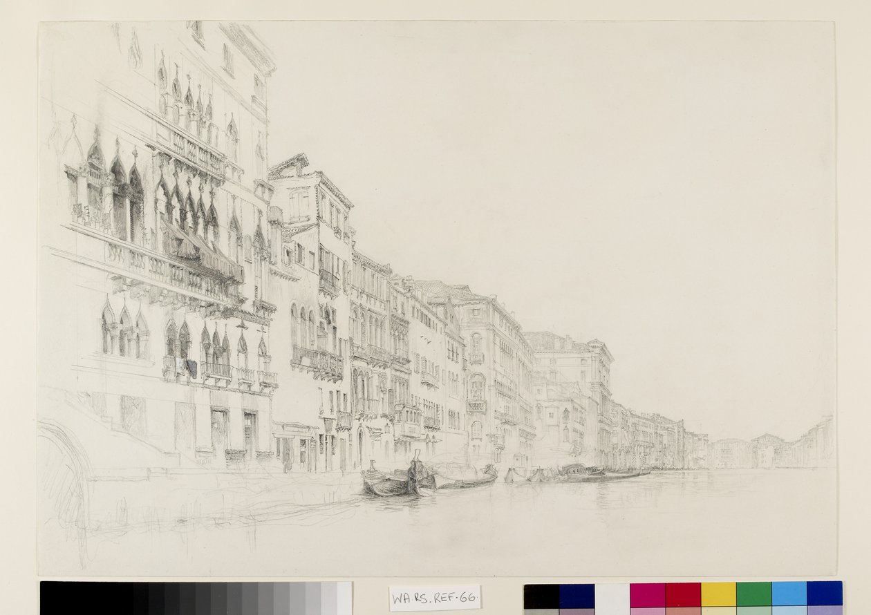 Vista dal Palazzo Bembo al Palazzo Grimani, Venezia, maggio - giugno 1870 da John Ruskin