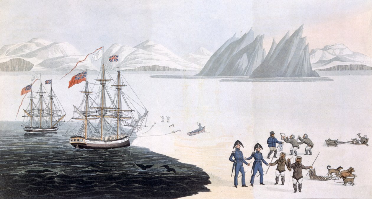 Primo contatto con i nativi della Baia del Principe Reggente, 1818 da John Sackheouse