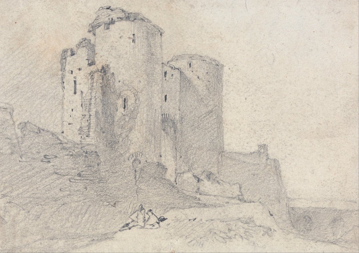 Castello di Beeston, Cheshire - Ingresso al castello da John Sell Cotman