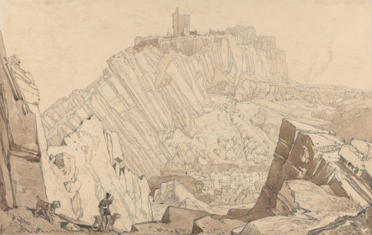 Domfront, vista verso sud-est da John Sell Cotman