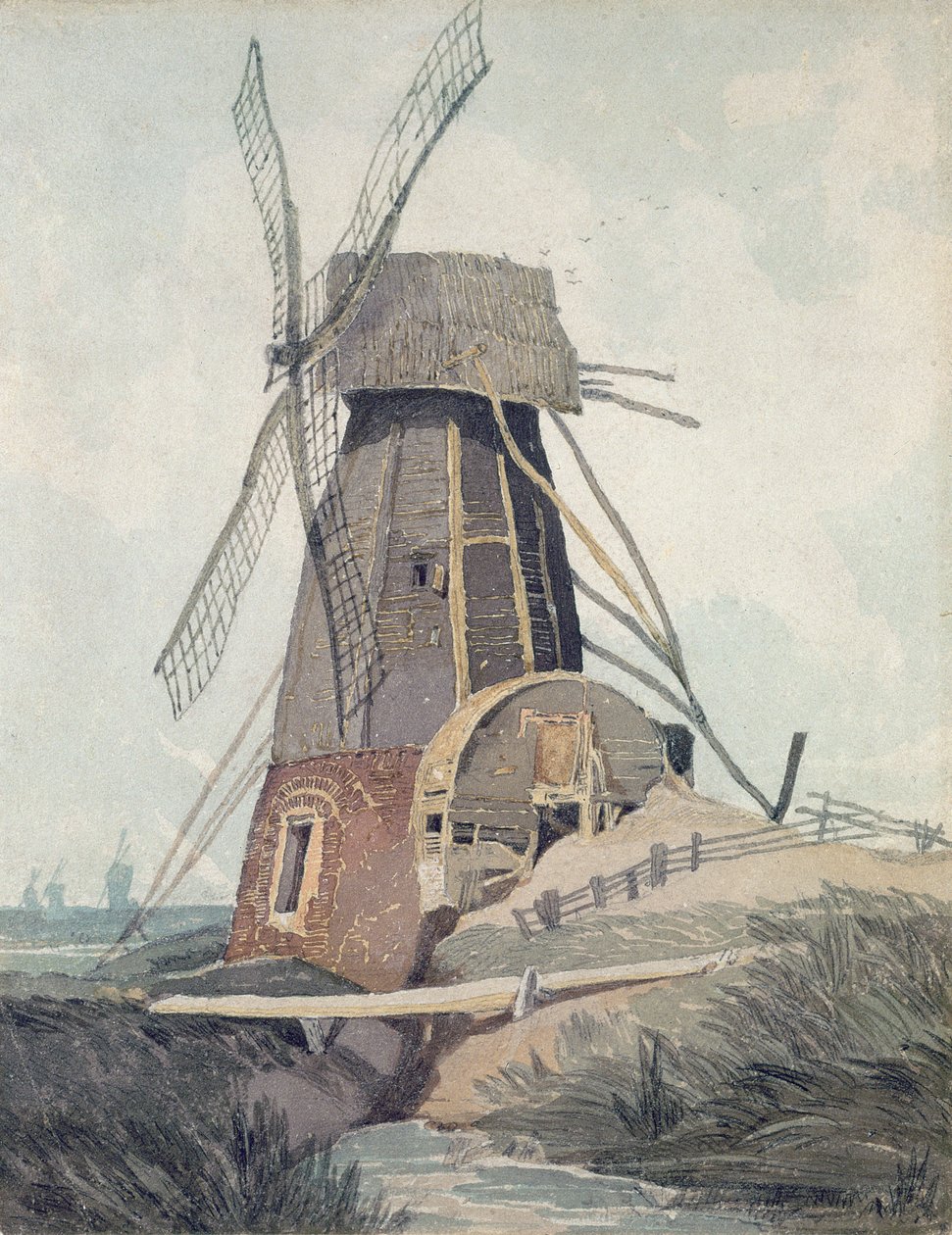 Mulino di drenaggio nel Lincolnshire, 1807-08 da John Sell Cotman