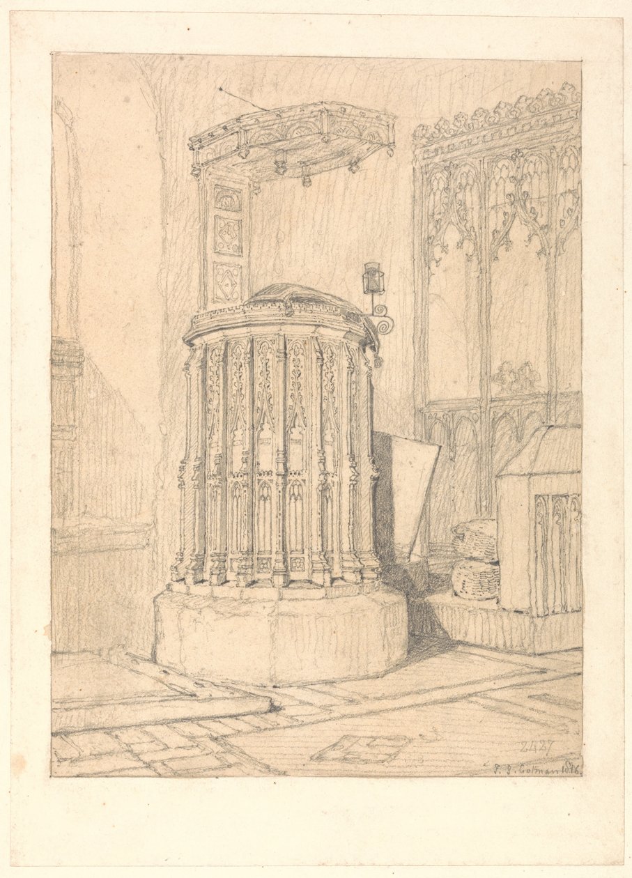 Pulpito nella chiesa di South Burlingham, Norfolk da John Sell Cotman