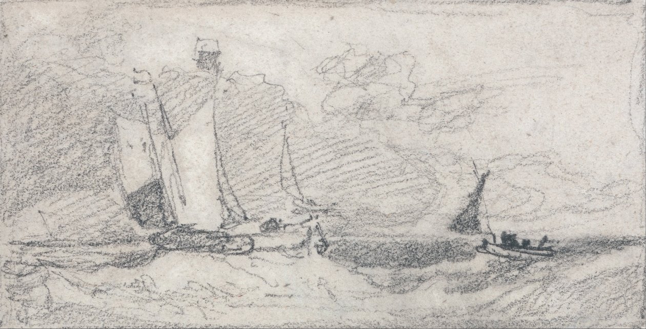 Barche a vela e barche in mare mosso da John Sell Cotman