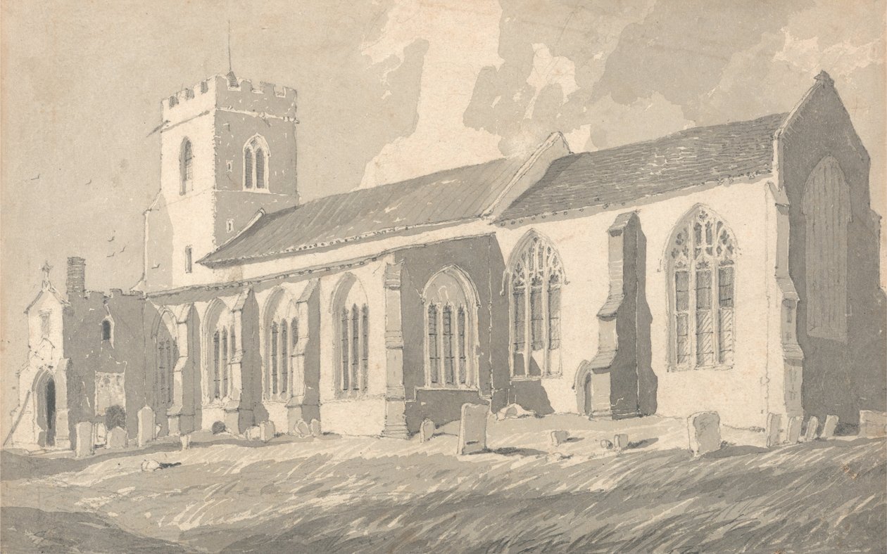 Lato sud della chiesa di Catfield, Norfolk da John Sell Cotman