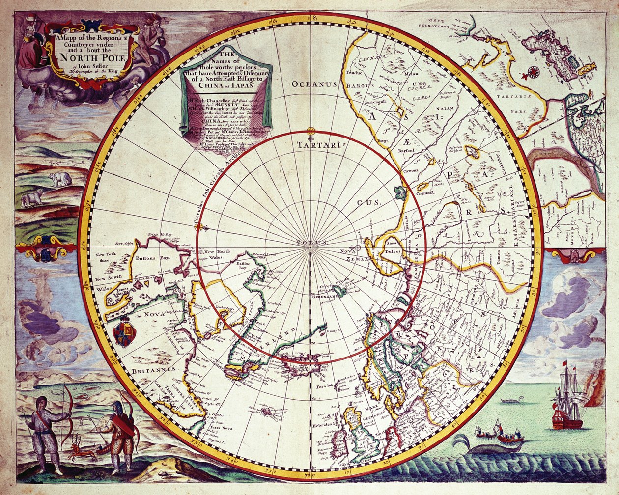 Mappa del Polo Nord da John Seller