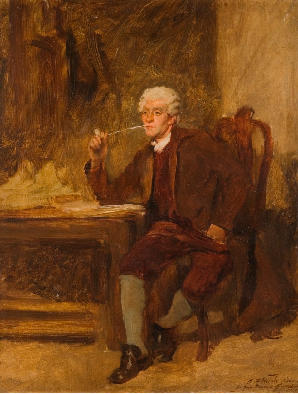 Uno schizzo dato al mio amico, G. Robinson, 1882 da John Seymour Lucas