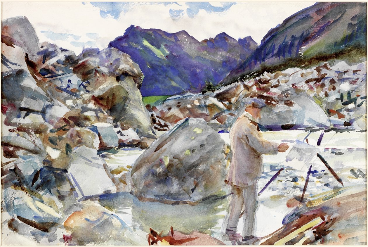 Un torrente glaciale nelle Alpi, c.1904 da John Singer Sargent