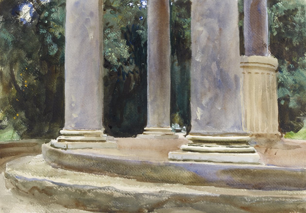 Una vista tra le colonne di un tempietto da John Singer Sargent