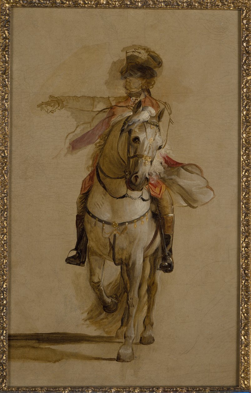 Generale George Augustus Eliott su un cavallo grigio, studio per 